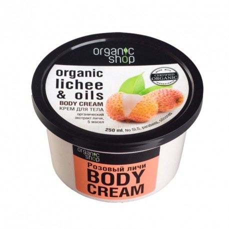 Crème pour le corps au litchi et huiles bio 250 ml