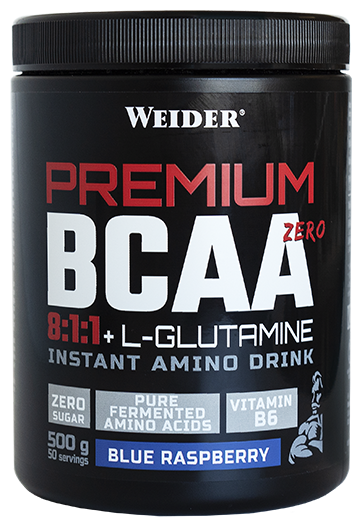 Premium Bcaa 8: 1: 1 + Lglutamine Framboise Bleue 500 gr