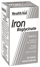 Bisglycinate fer avec la vitamine C 30 Comprimés